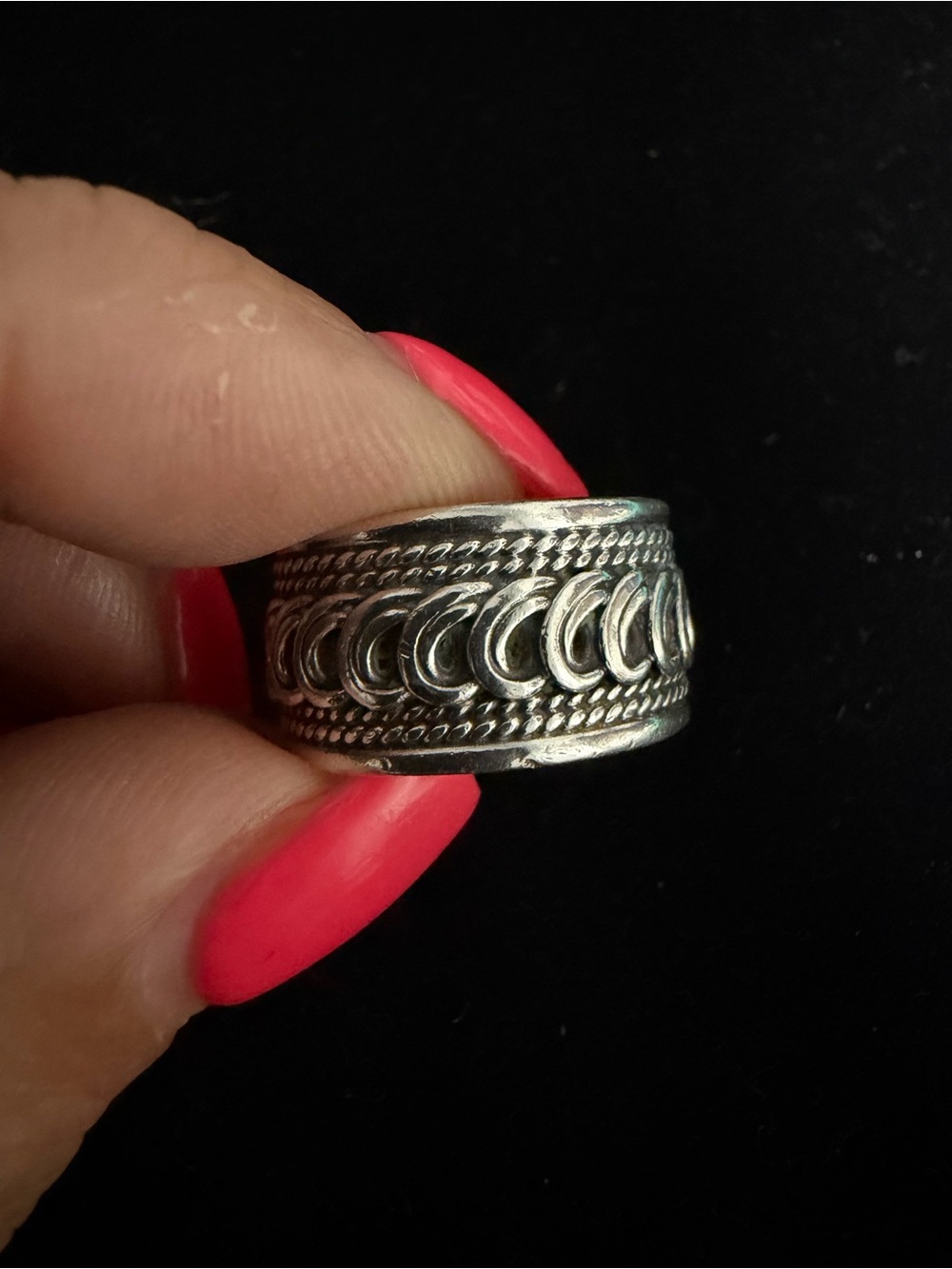925 Sterling silver wide band heavy ring